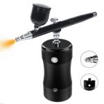 LATITOP Upgraded Auto Airbrush Kit Rechargeable Handheld Dual-Action Mini Air Compressor Airbrush Set with 0.4mm Nozzles